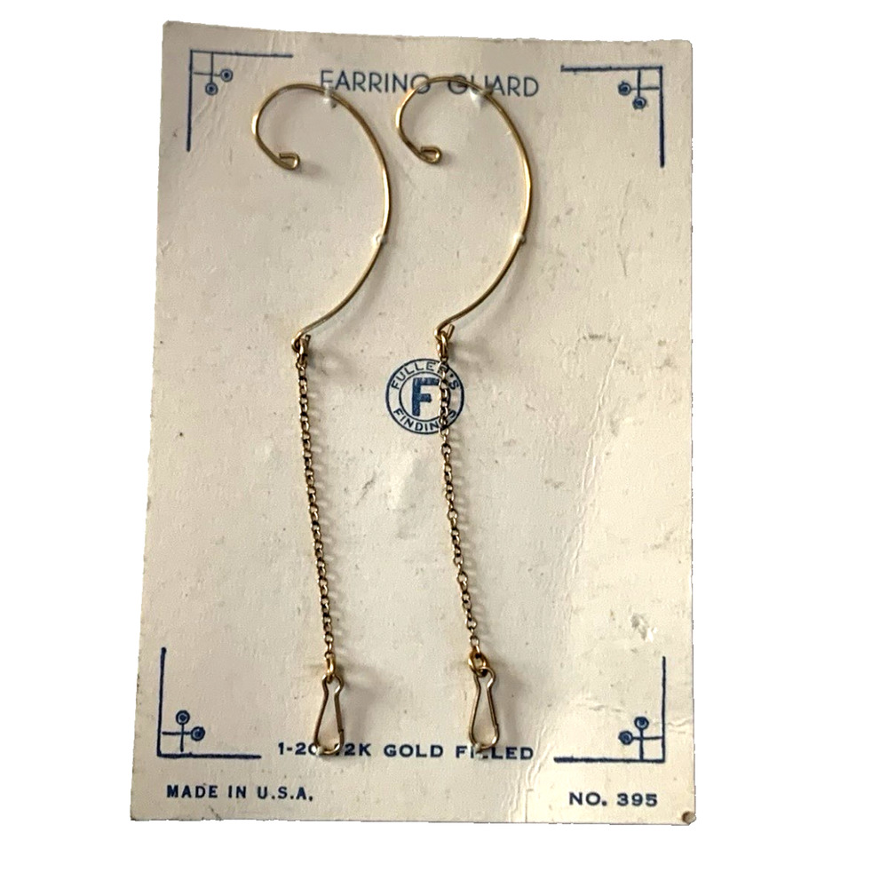 Vintage NOS Fuller’s Earring Guards Original Unopened Card 1/20 12K Gold Plate
